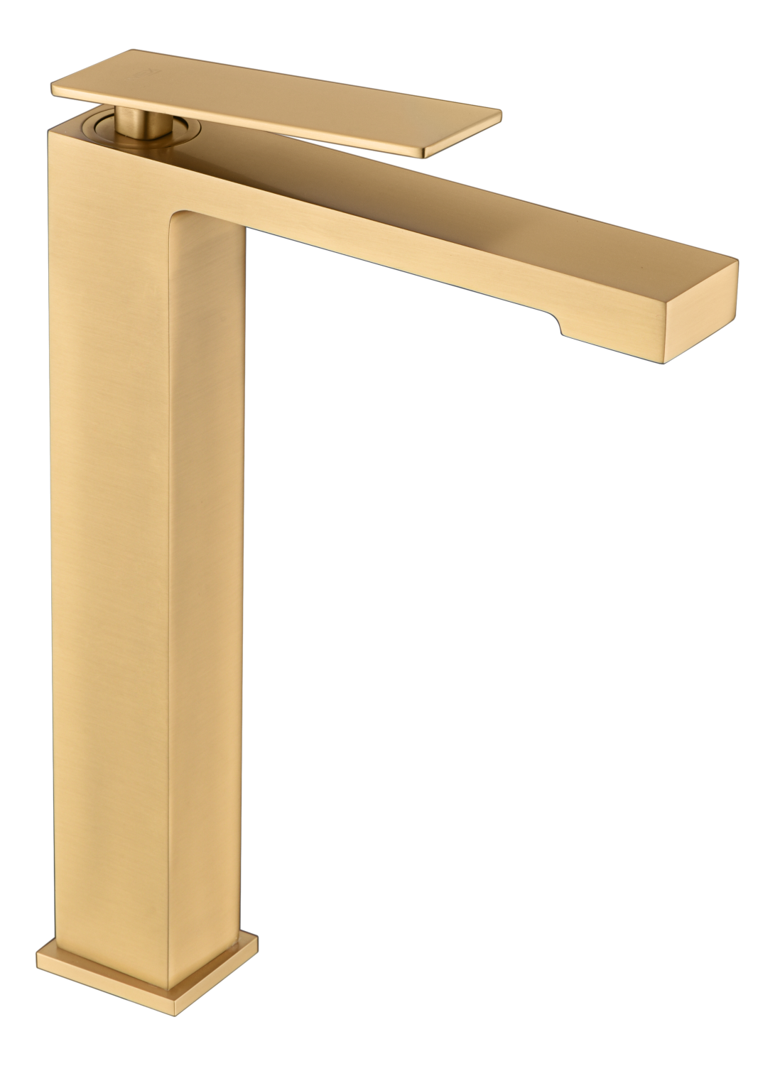 Grifo monomando con cao alto para lavabo oro cepillado PISA Imex