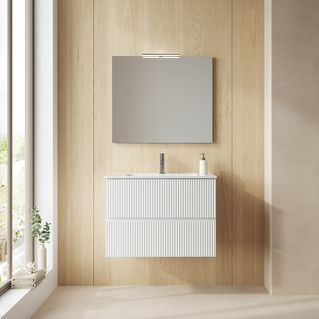 Mueble Vora 100 cm 2 cajones (incluye lavabo integrado Enzo)